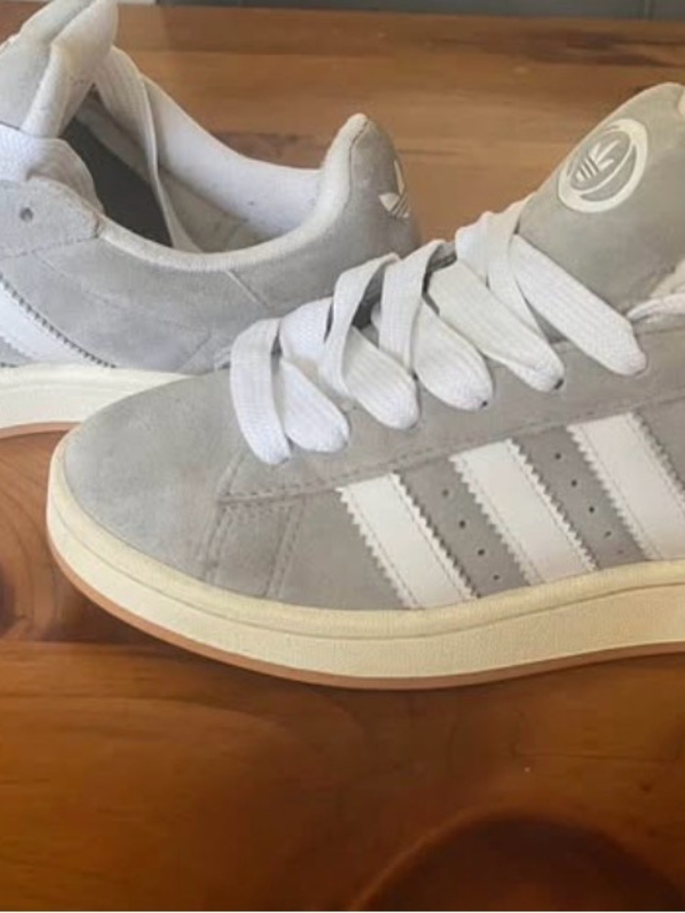 adidas Suede Sneakers in Light Gray and White